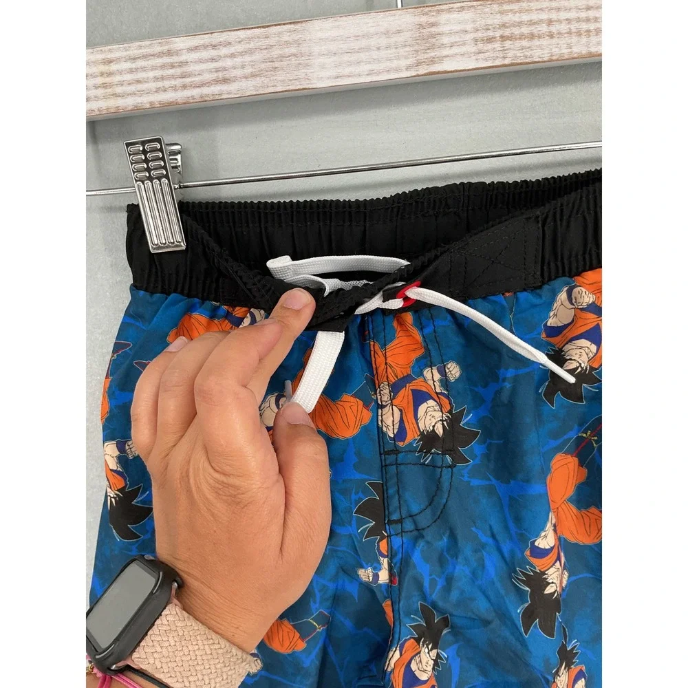 Dragon Ball Z Boys Swim Trunks Goku Graphic Blue Board Shorts Size 6/7